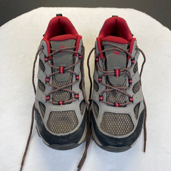 Merrell Boy's Moab 3 Mid Waterproof Hiking Shoe, Boulder/Red, Size 7 US Big Kid - Picture 1 of 16